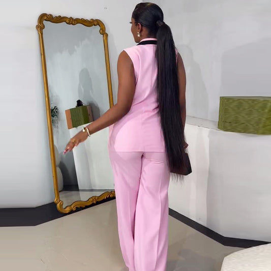 Casual Vest Trousers Two Piece Set