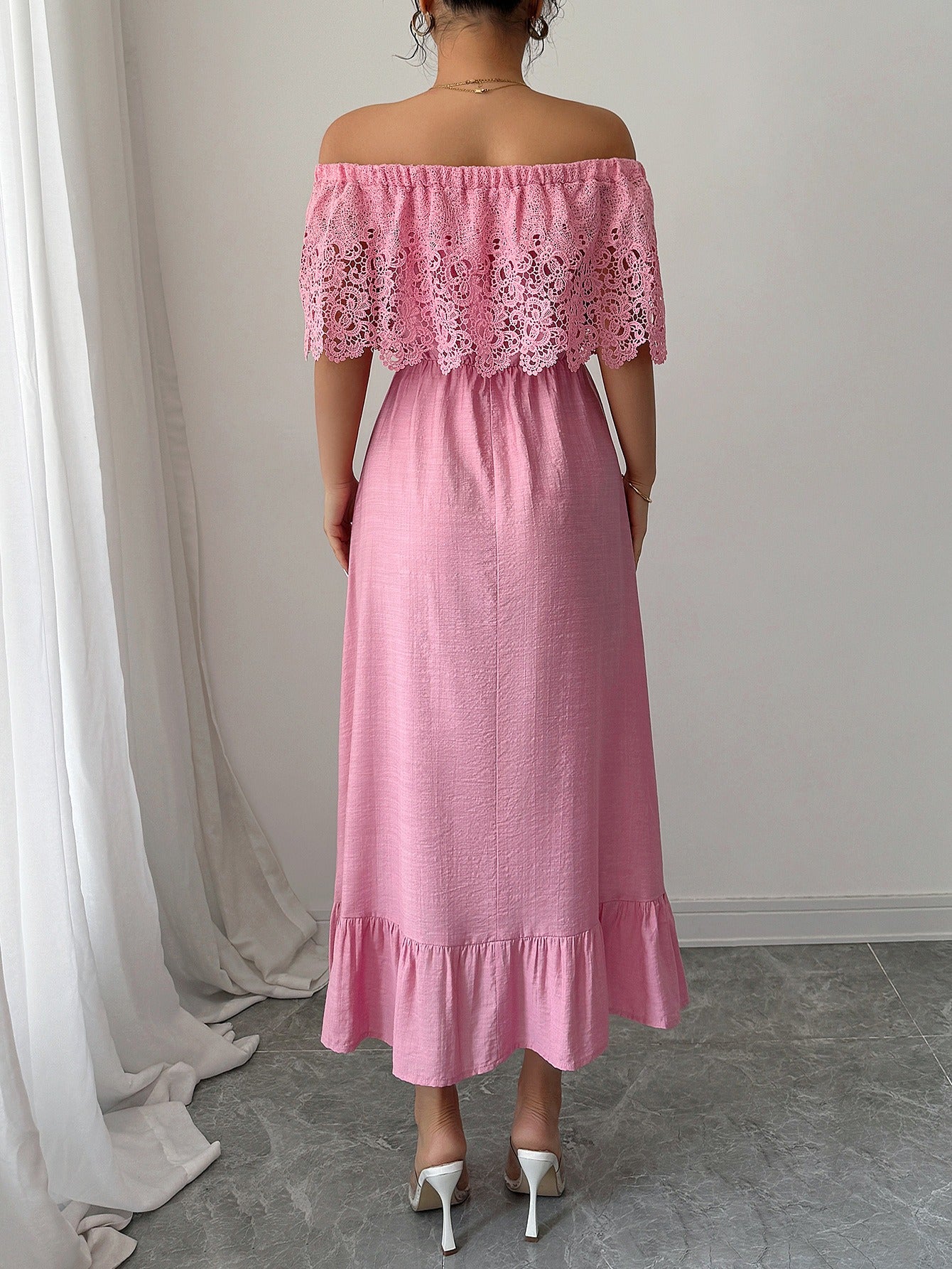 One-shoulder A-line dress