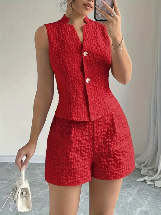 Elegant jacquard two-piece suit