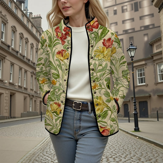 Retro all-match 3D flower cotton jacket