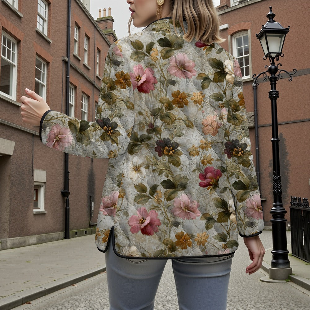 Retro all-match 3D flower cotton jacket