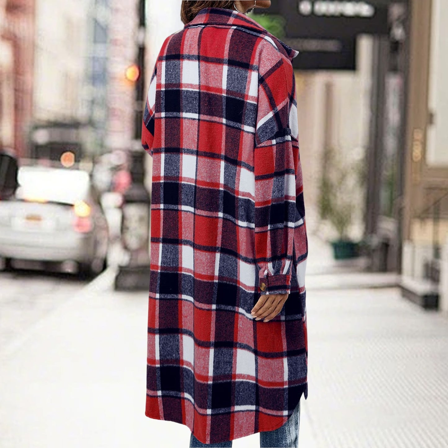 Casual plaid shirt jacket
