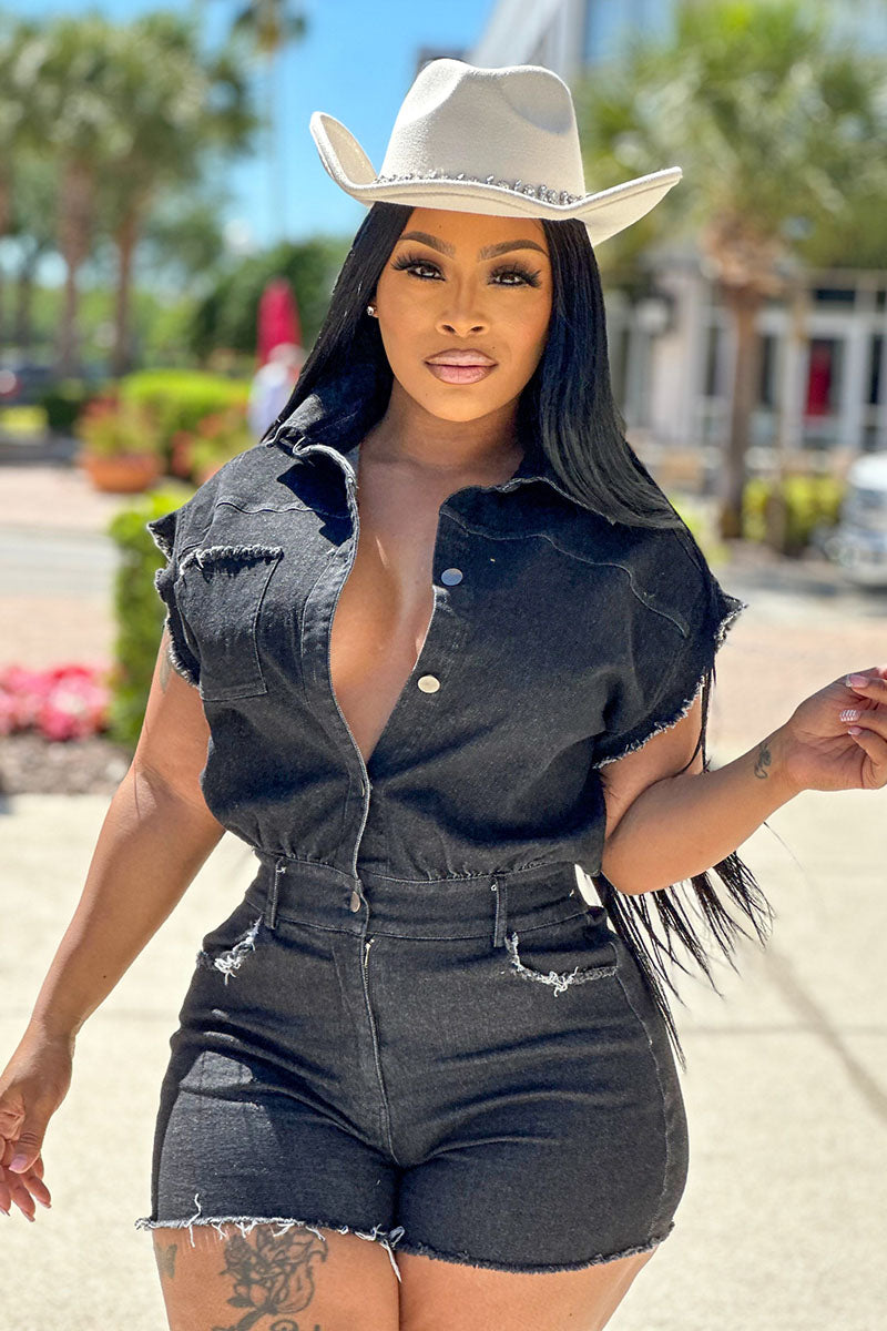 Kaley Distressed Romper