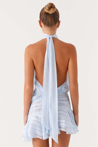 Sleeveless Halter Backless Dress