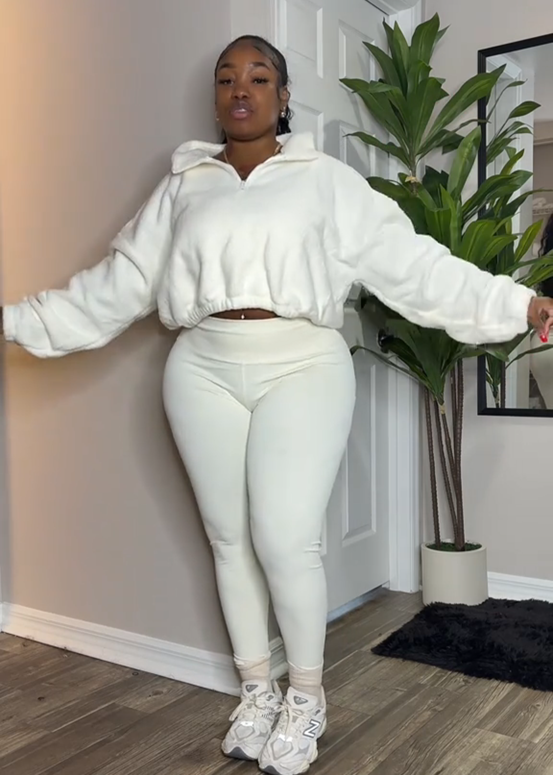 Plush sweatshirt yoga wear sports three-piece suit