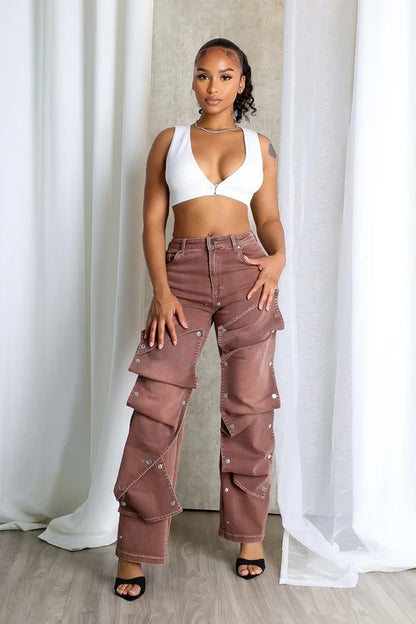 Button DIY Baggy Jeans