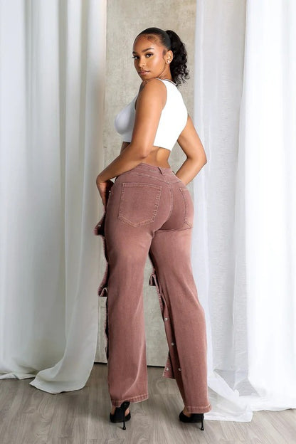 Button DIY Baggy Jeans