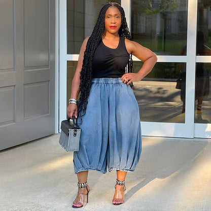 Wide-leg cropped jeans