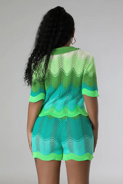 Knitted two piece suit