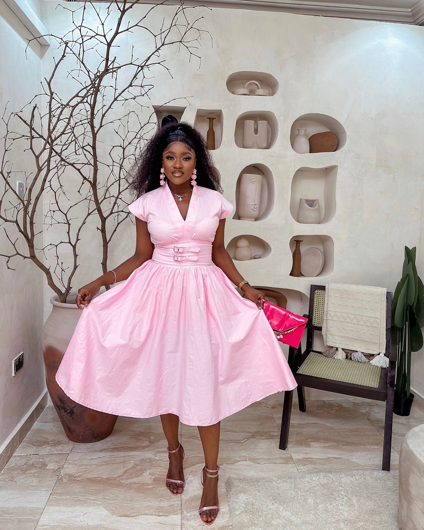 Cute pink long skirt