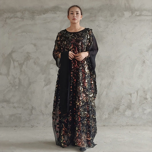 Lace 3D embroidered long skirt