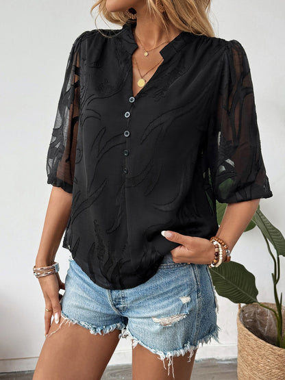 Elegant lace panel shirt