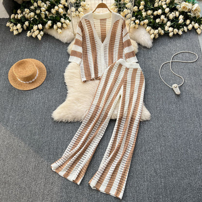 Loose collar knit Set