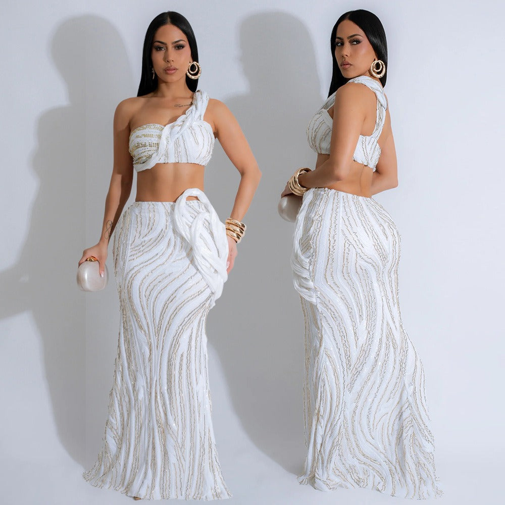 Sequined Elegant Dress Set