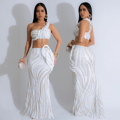 Sequined Elegant Dress Set