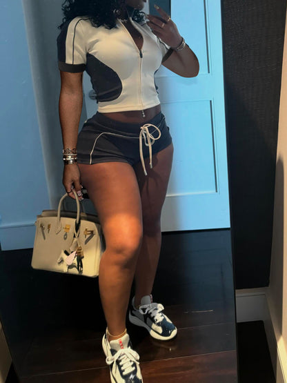 Colorblock sports suit