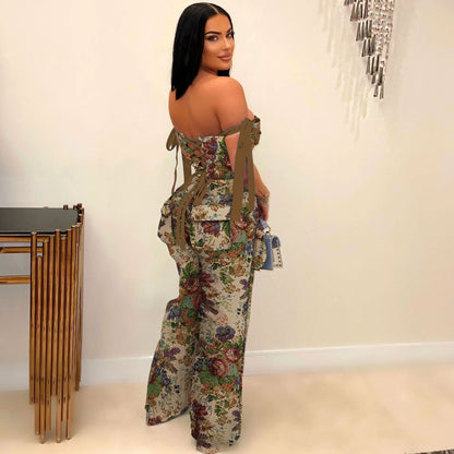 Tube Top & Suspender Pocket Pants Set