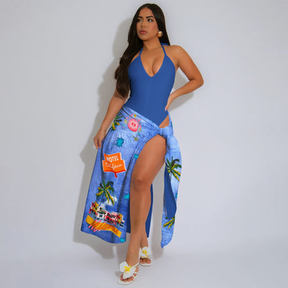 Personalized printed knotted dress