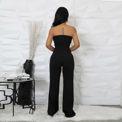 Irregular button jumpsuit