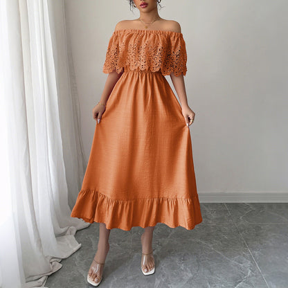 One-shoulder A-line dress