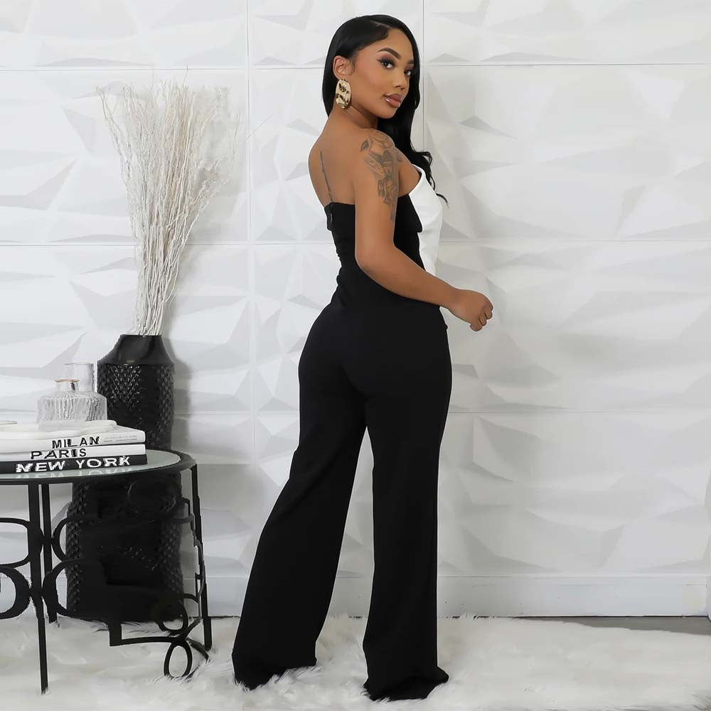 Irregular button jumpsuit
