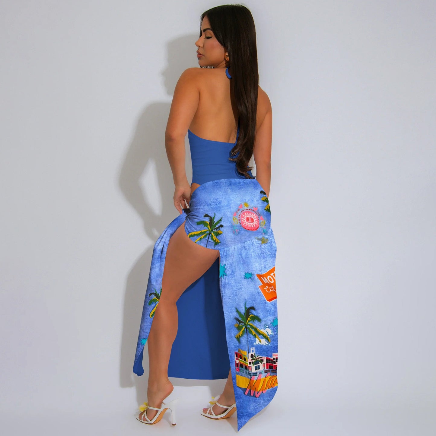 Personalized printed knotted dress