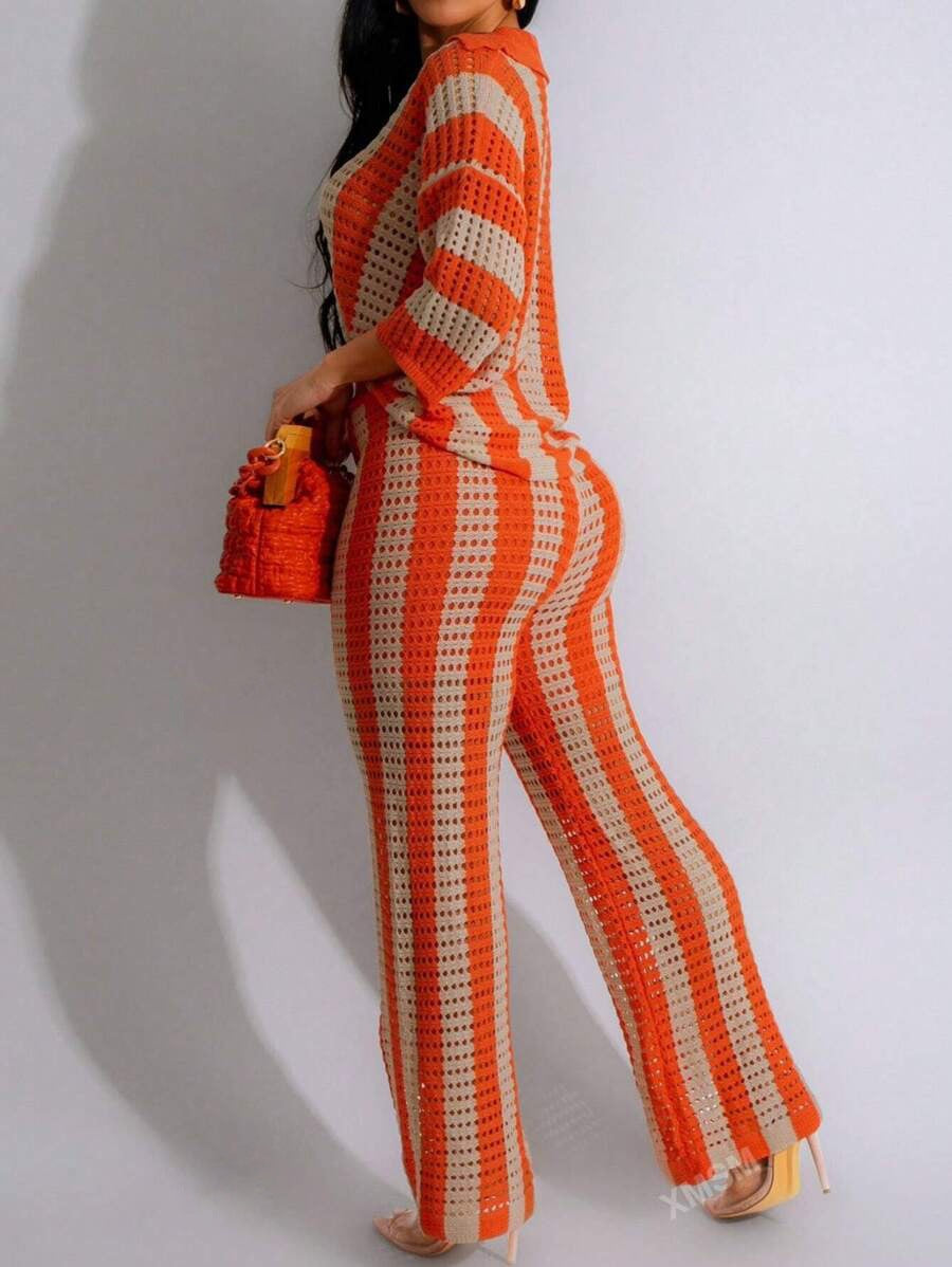 Loose collar knit Set