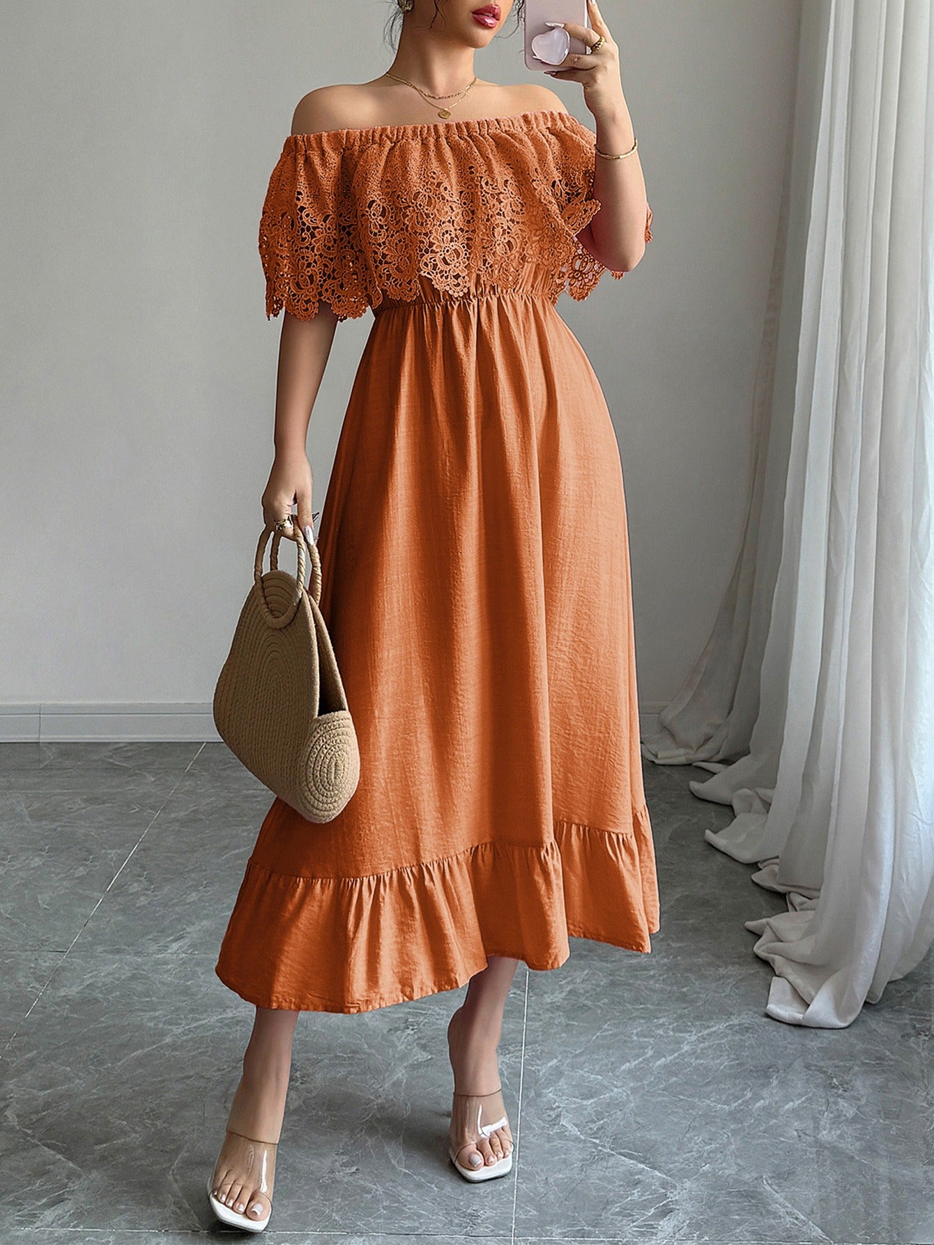 One-shoulder A-line dress