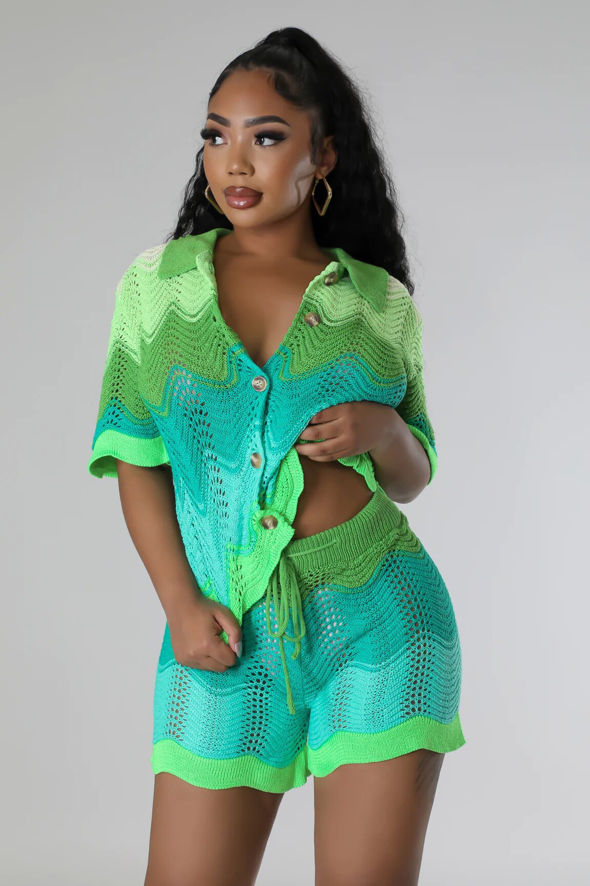 Knitted two piece suit