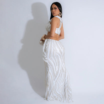 Sequined Elegant Dress Set