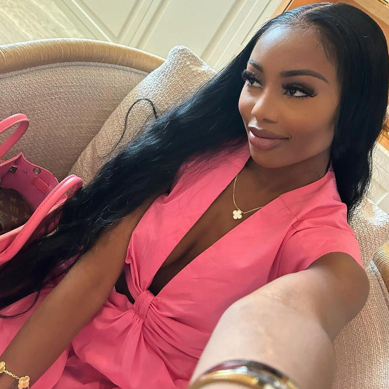 Waist-Baring Pink Dress