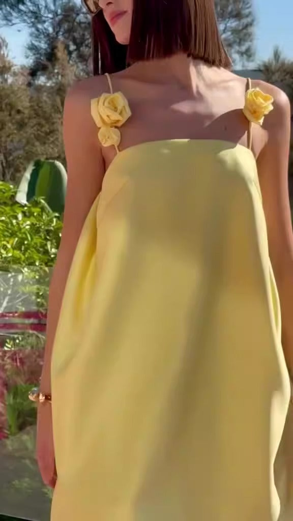 Flower sling mini dress