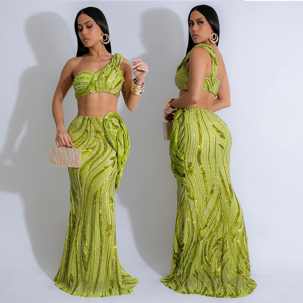 Sequined Elegant Dress Set
