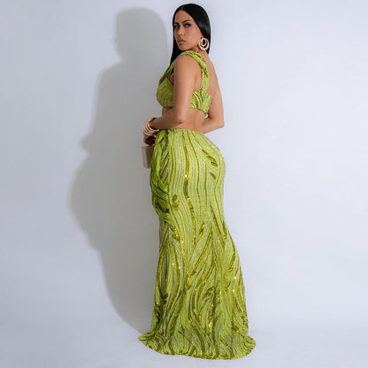 Sequined Elegant Dress Set