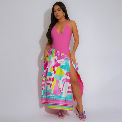 Personalized printed knotted dress