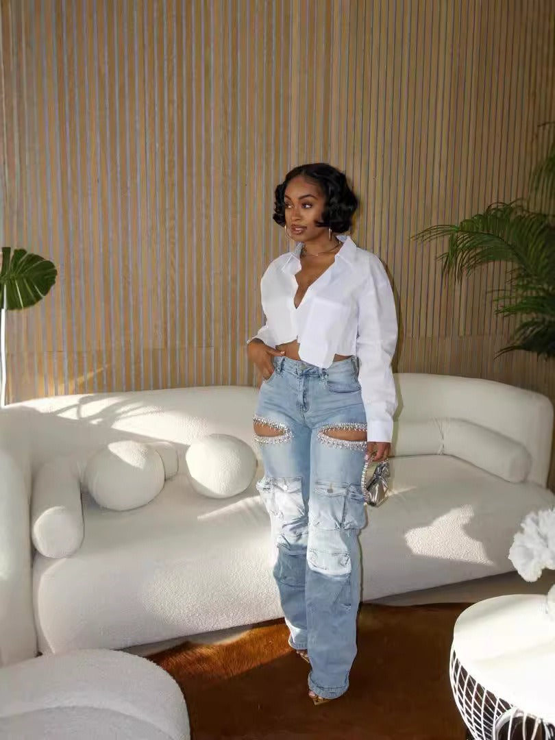 Special opening jeans