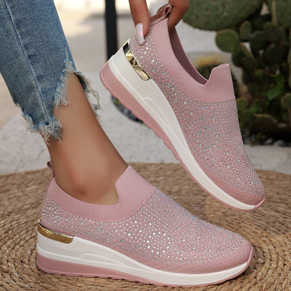 Light Luxury Shiny Slip-On Airy Casual Shoes