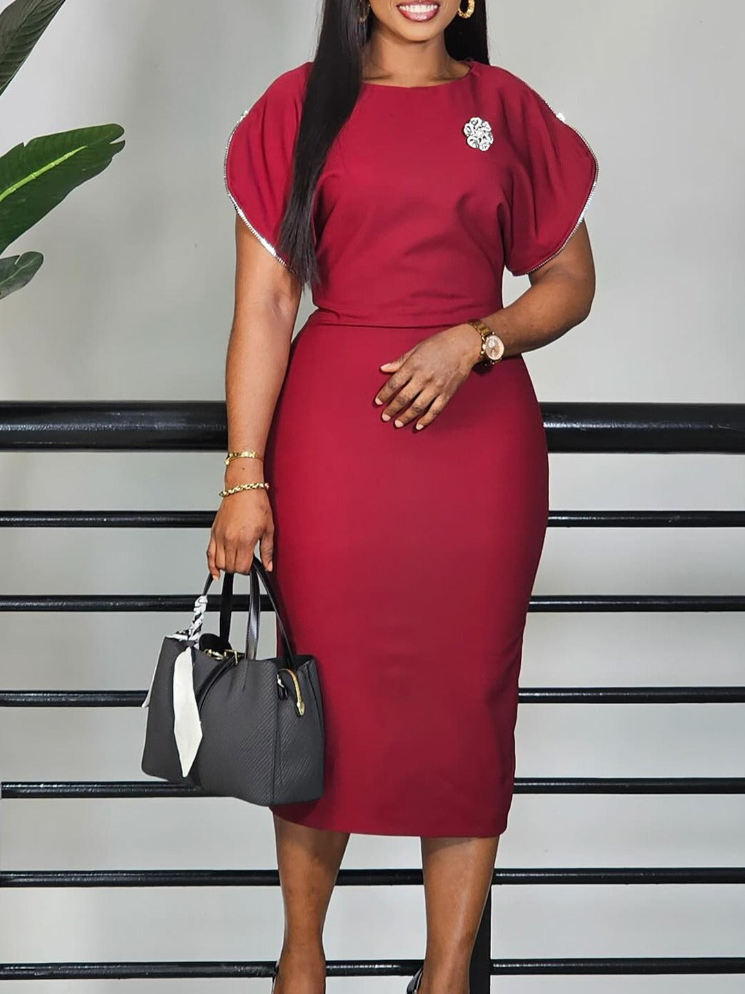 Adinkra Arc Keystone Sable Dress