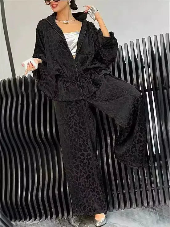 Lapel drawstring waist casual suit
