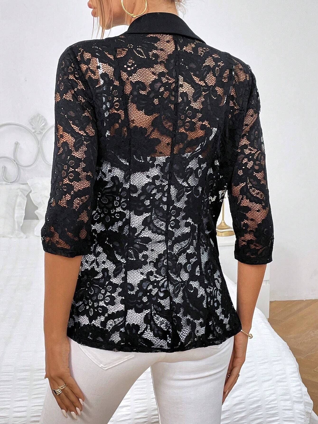 Chiaroscuro Lace Quantum Rigor Top