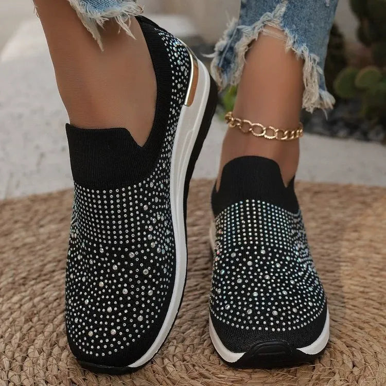 Light Luxury Shiny Slip-On Airy Casual Shoes