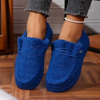 Fleece-lined warm casual flat shoes
