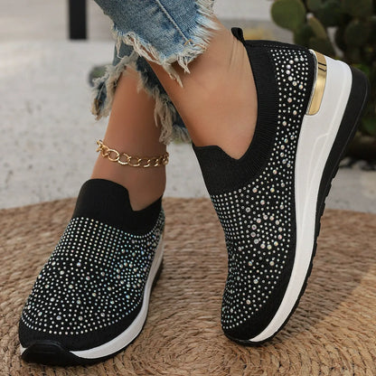 Light Luxury Shiny Slip-On Airy Casual Shoes
