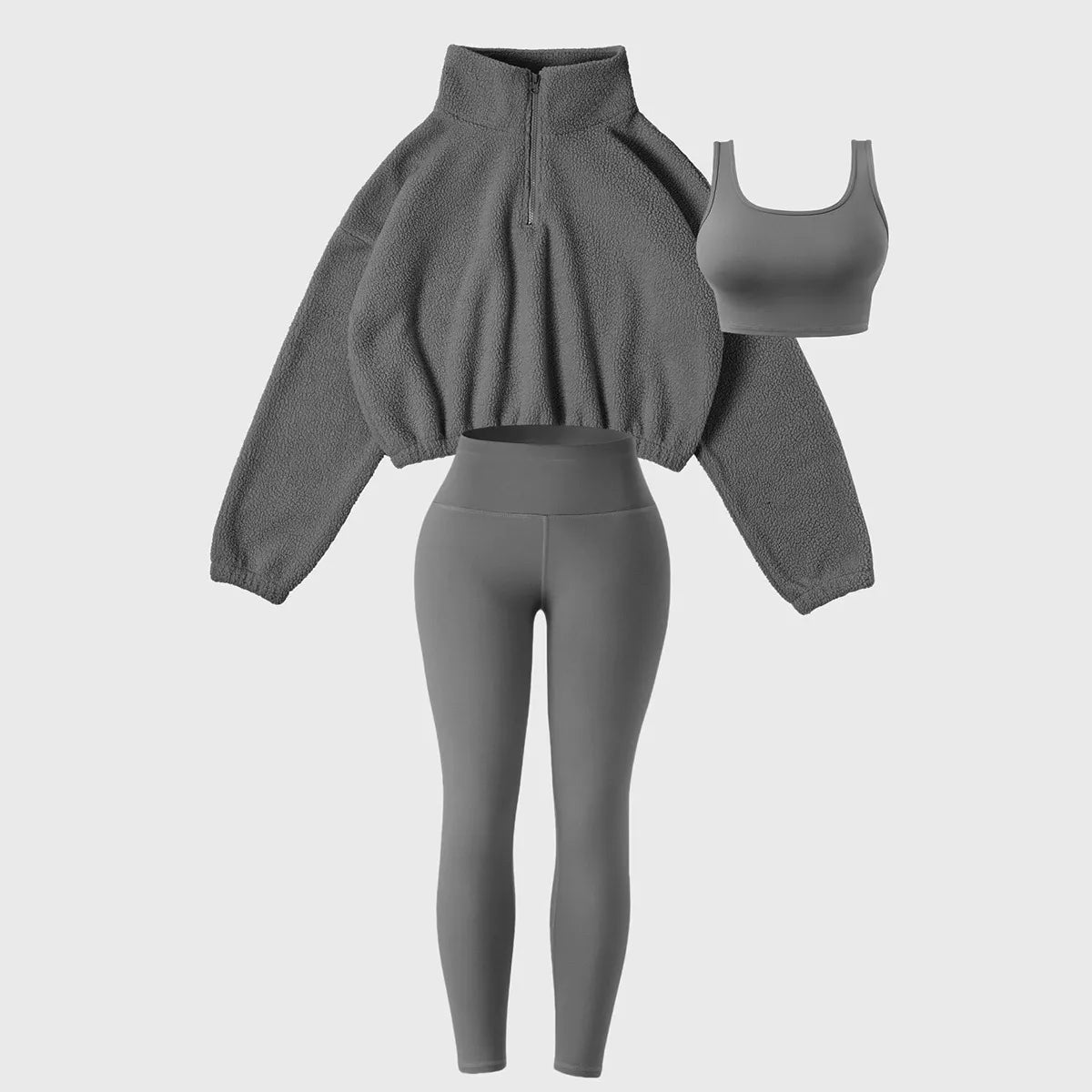 Plush sweatshirt yoga wear sports three-piece suit