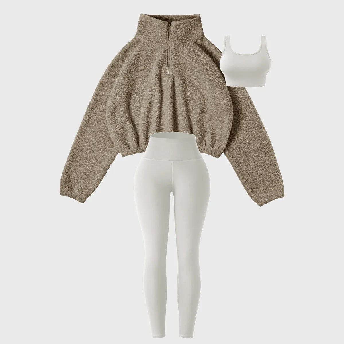 Plush sweatshirt yoga wear sports three-piece suit