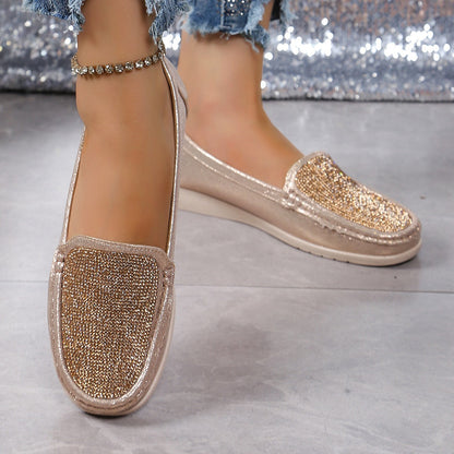 Rhinestone Women's Sparkly Orthopedic Loafers