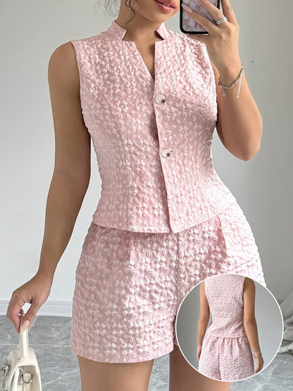 Elegant jacquard two-piece suit