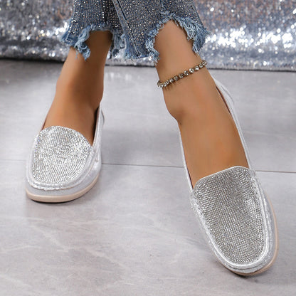 Rhinestone Women's Sparkly Orthopedic Loafers