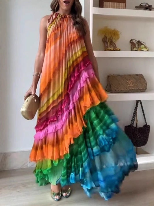 Fashion Printed Puffy Cake Dress