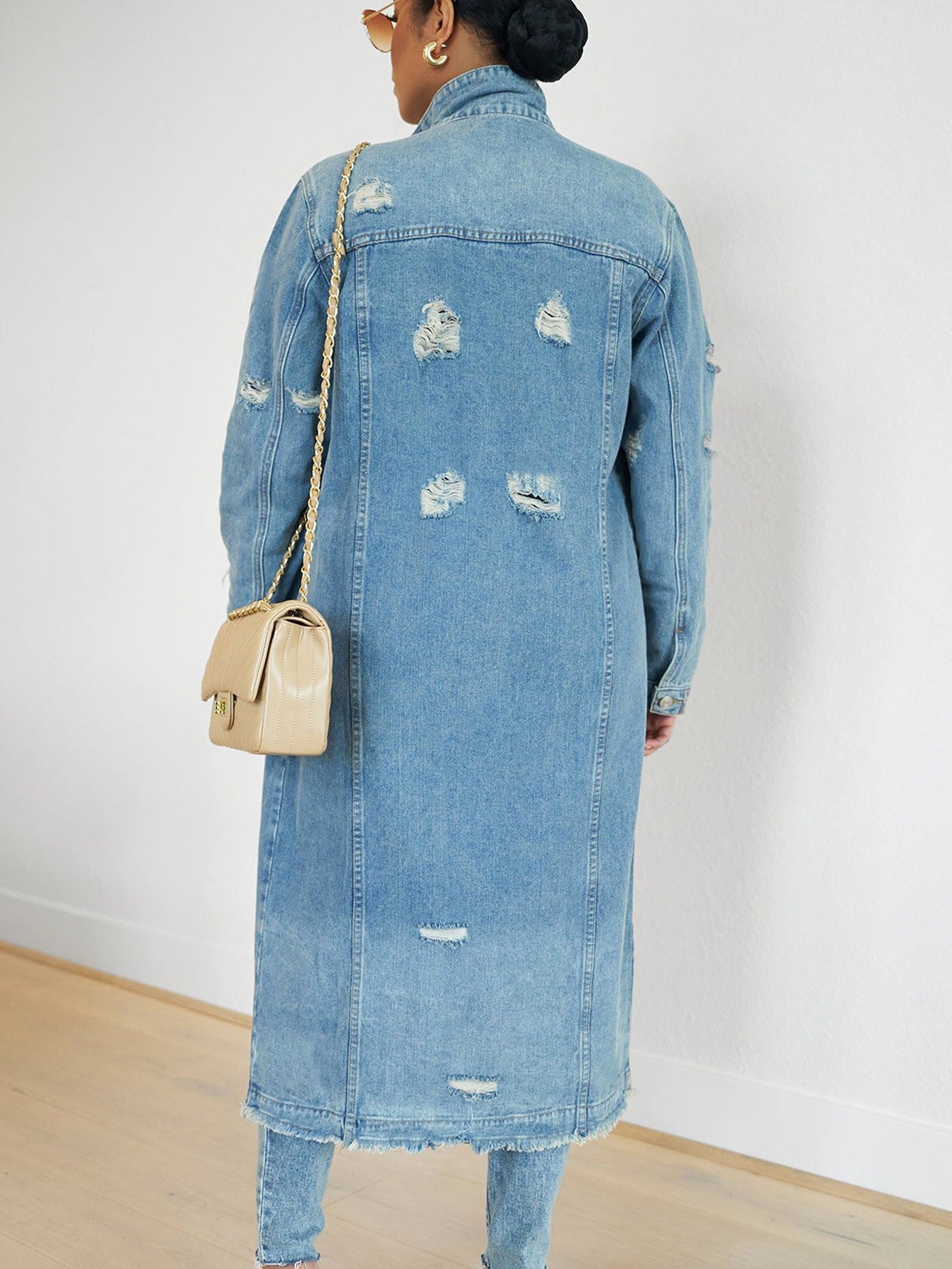 Long denim jacket